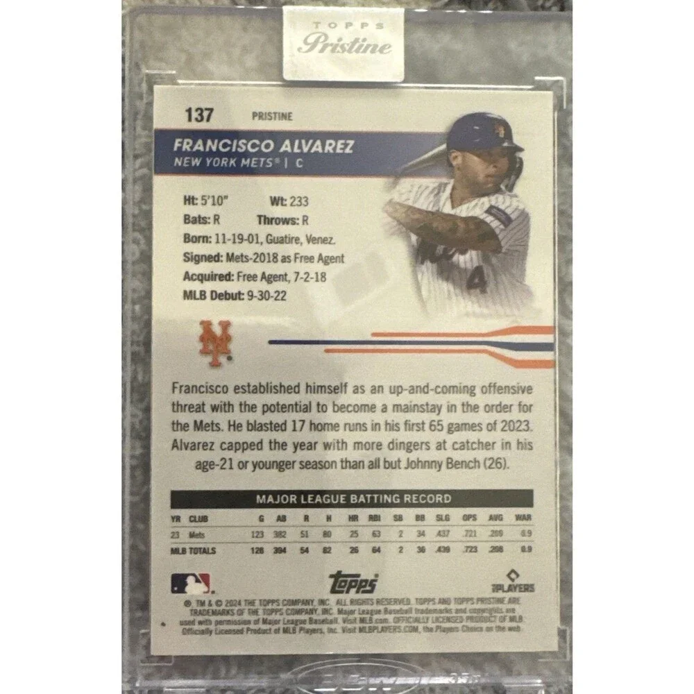 2024 Topps Pristine Purple Refractors #137 Francisco Alvarez /99 - BB